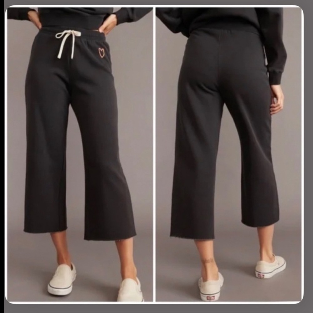 Marine Layer Anthracite Fireside crop sweatpants